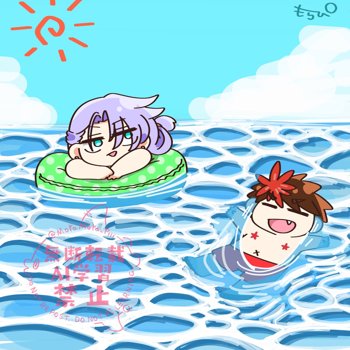 MoraMora_Piii's tweet photo. お題【海】
水の表現難しい(⁠ ⁠；⁠∀⁠；⁠)
#鎧ワンドロワンライ https://t.co/h2qSrQWbfX
