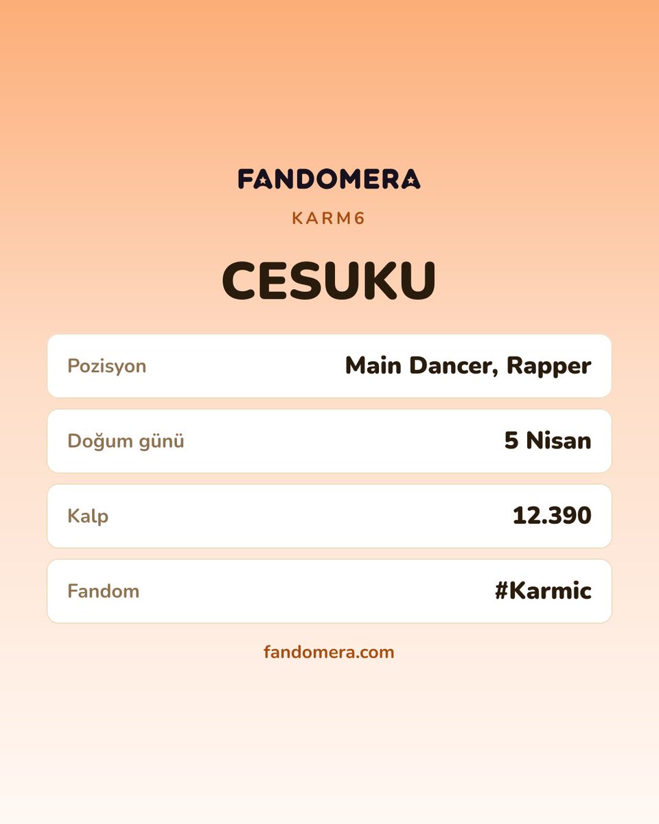 fandomeratr's tweet photo. Günün artisti: Cesuku

Günlük kalbini gönderdin mi? Günde bir hakkın var.

https://t.co/RnM2ZCStPN

#trpop #fandomera #cesuku #karm6 https://t.co/XM1WOJcRFn
