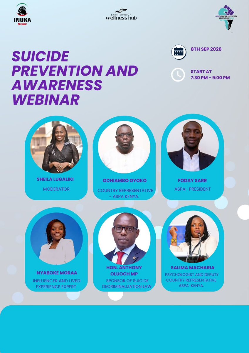 aspauganda's tweet photo. As we mark #WSPD, ASPA partners with Seize the Light Foundation, EAC Mental Health Network &amp; EANNASO for a powerful African dialogue on changing how we understand, discuss &amp; prevent suicide. 
Register:
https://t.co/OGuWb0iDo7 https://t.co/0JsOtIe1RJ
