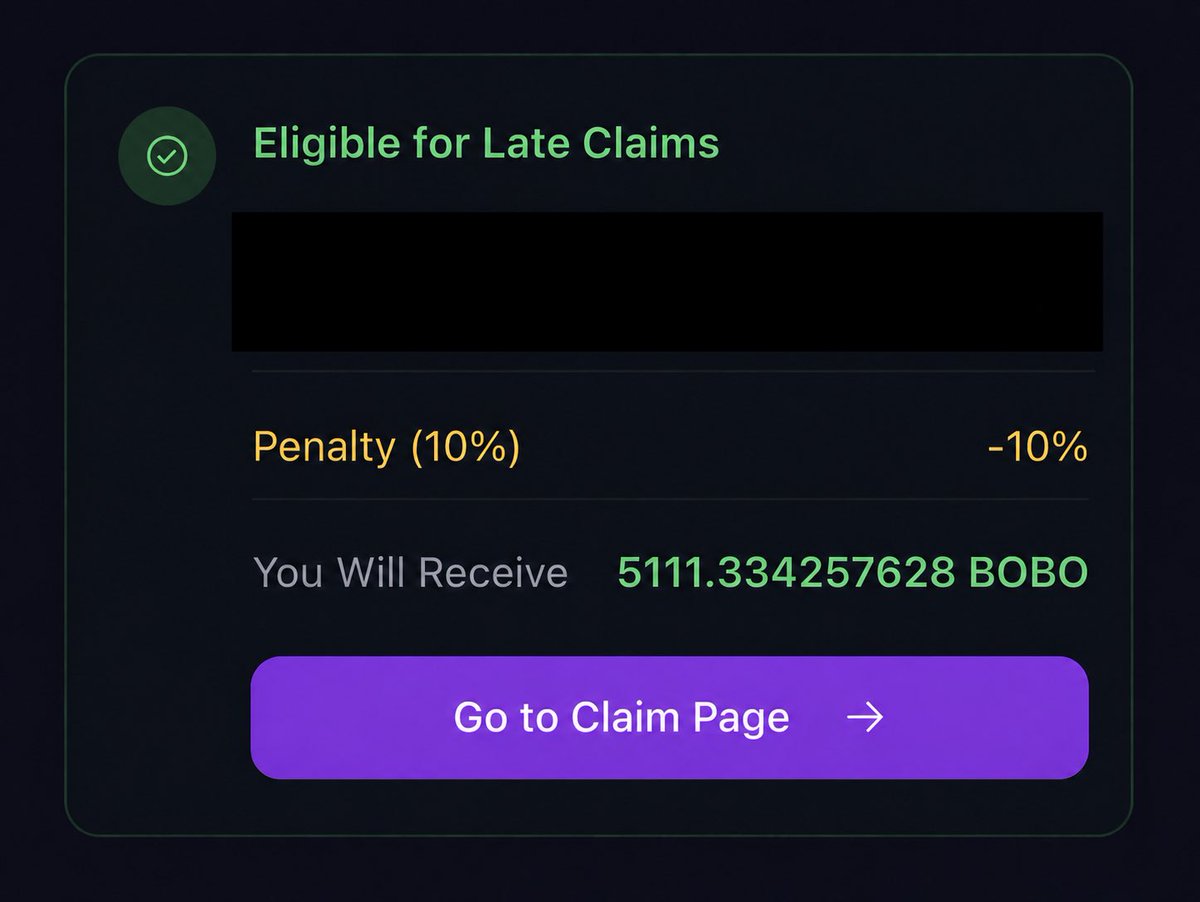 MidwestSlipStop's tweet photo. @bobocouncil Hi @bobocouncil, my wallet is confirmed eligible for 5,111.334 BOBO from the Ethereum-to-Solana migration, but I missed the late-claim deadline because Coinbase Wallet never notified me. have already contacted @MigrateFun. Could you please help with a manual review? https://t.co/6RXF1nqkwU