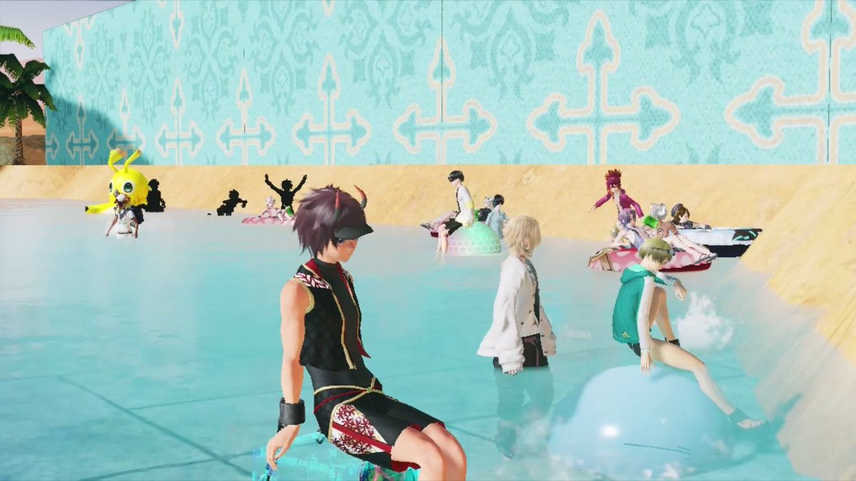 moontearsnow's tweet photo. いや、ホントにすごい人でした！
運営してくださったの皆さん、ご参加の皆さんお疲れ様でした。
自分ですか？いつも見ていたこの方のツーショ撮って満足しました。
鬼っ子友達が居なかったので、異界に帰ります///
 #PSO2NGS_SS
 #蜜ショタ祭り 
 #りずむロゴ https://t.co/NNDPnfeQFs
