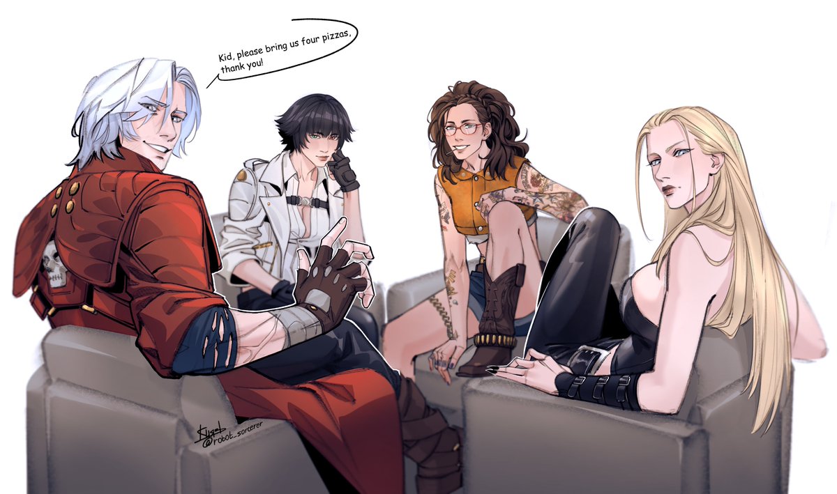 robot_sorcerer's tweet photo. resting after the mission ๐๐๐
#DevilMayCry #DMC #Dante #Lady #Trish #Nico #Nero #Vergil https://t.co/Zx2KwbhWct