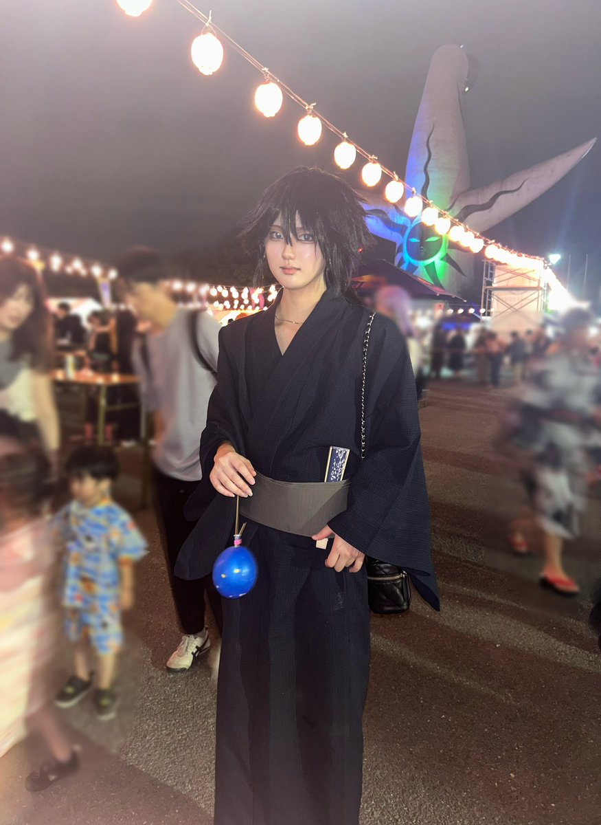 Potat0z2's tweet photo. りだつしてます‼️
めろ炭治郎に撮ってもらいました^_−☆
 #アコスタ万博夏祭り 
 #冨岡義勇コスプレ https://t.co/BOhCQkrmiI