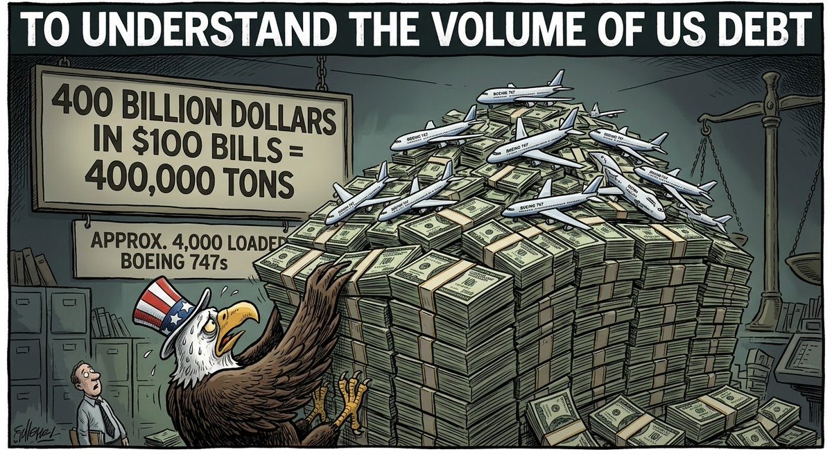 Ali296965429539's tweet photo. The Crushing Weight of U.S. Debt

The U.S. national debt has grown so astronomical that even a fleet of thousands of Boeing 747s couldn't lift  #USNationalDebt #USEconomy #Economy #USDebt #Boeing747 #FinancialCrisis https://t.co/OJUZDLpoJR