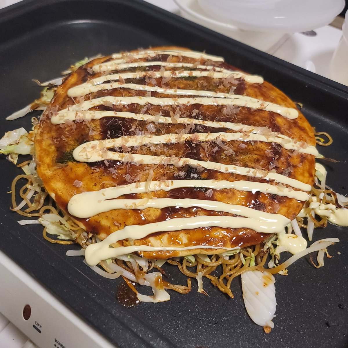 miisan_il's tweet photo. GRCが広島で食べてたお好み焼き美味しそうだったので作ったった😋 https://t.co/XtdWTf1mvs