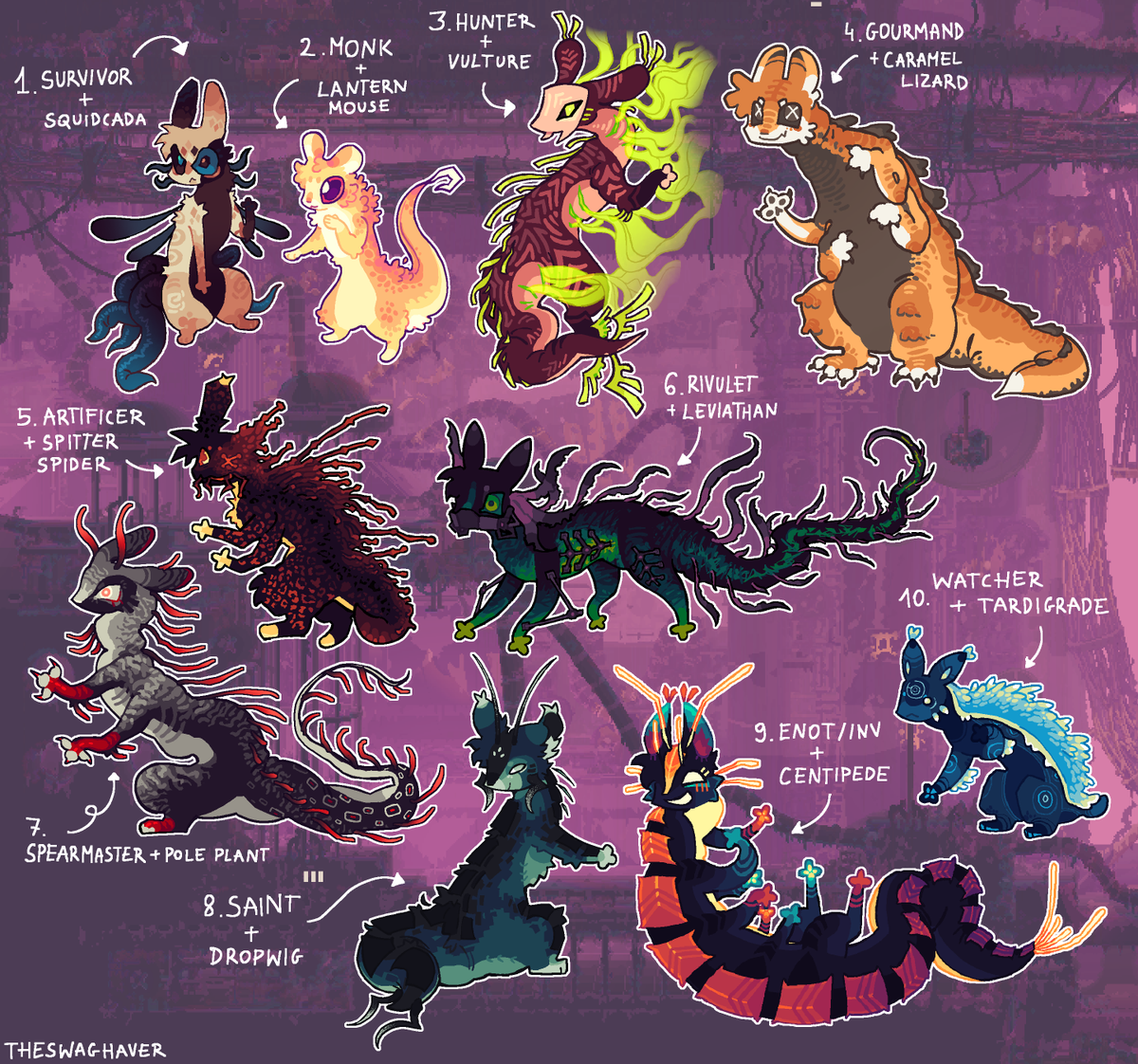 theswaghaver's tweet photo. Slugcats x Creature fusions😊#rainworld https://t.co/RGeXhGXIwz