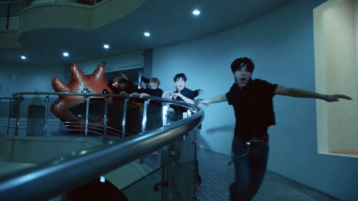 nexzism's tweet photo. tohahyu making a song called ‘appetite’ that includes sound effects of old school video games and arcade, and then tomoya directing a short for it w the theme of being chefs “cooking” the song and running from an 8bit monster so they can deliver the order = song. tomo your BRAIN https://t.co/f957yGKGid