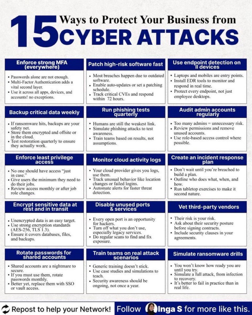 Scott_Nerd's tweet photo. 15 Proven Ways to Protect Your Business from Cyber Attacks. https://t.co/qooTm5yDWi