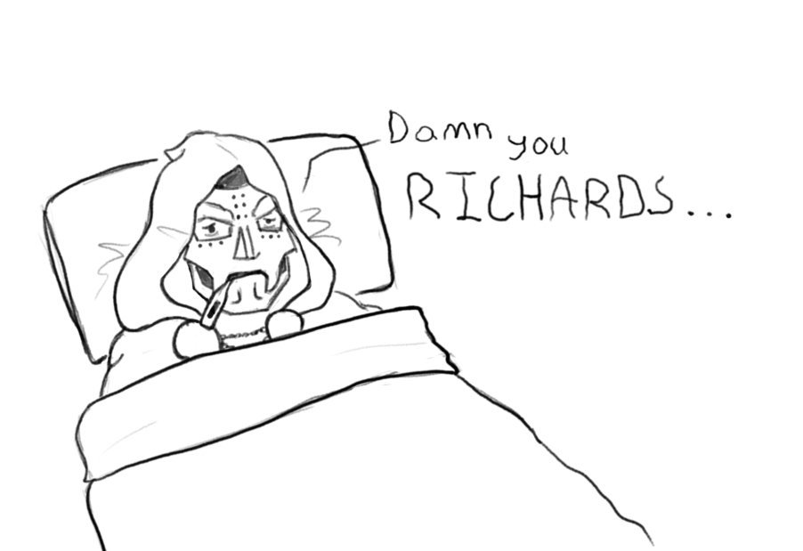 DOOMissupreme's tweet photo. Greetings my subjects,

I am sure you have noticed my absence along with the lack of a reaction broadcast to the second Doomsday trailer. I have now recovered but for the past week I have been rather ill, my only explanation is that Richards must have somehow infected Doom with- https://t.co/m6y8XY9no3