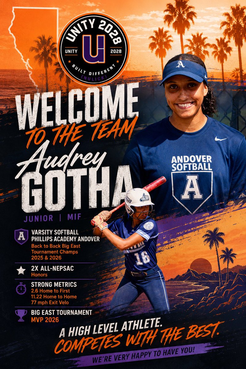 AudreyGotha2028's tweet photo. I am so excited to announce that I will be joining @UnityNulick2028 for this season! I am grateful for all the memories and accomplishments I have had with my previous team, and cannot wait to continue to develop and achieve even more with Unity!🧡💜
@mnulick78 https://t.co/sFx8cdpa9t