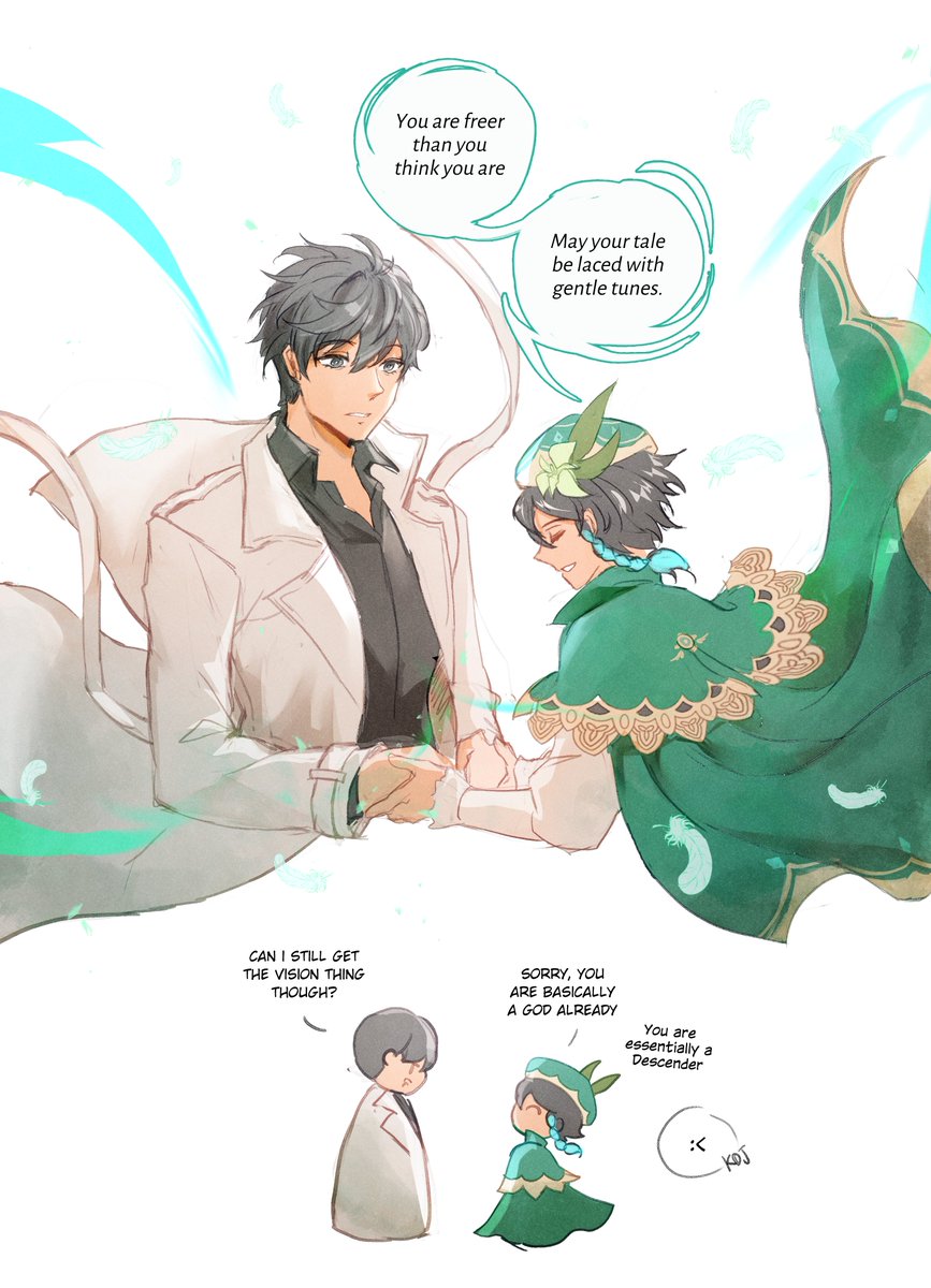 oclenbo's tweet photo. #orv x #genshinimpactㅤㅤㅤㅤ 
i am suprised i am not alone in this overlapping niche lol 
i only planned to draw the one with yjh  but this is my take for kdj too https://t.co/rHmE1XVyte