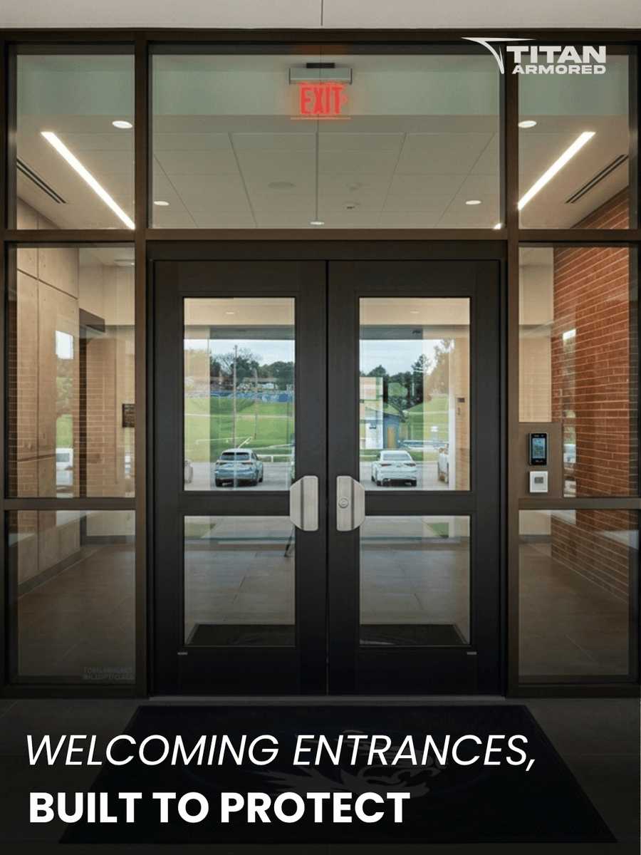 Titan__Armored's tweet photo. 🎒 Back to school starts at the front door. 🛡️

Welcoming entrances can also be secure entrances.

Built to welcome. Built to protect.

https://t.co/cEWt0TyxMl

#BackToSchool #SchoolSafety #Bulletproof #CampusSecurity #SafeSchools #TitanArmored https://t.co/MAN7ZMhy7s