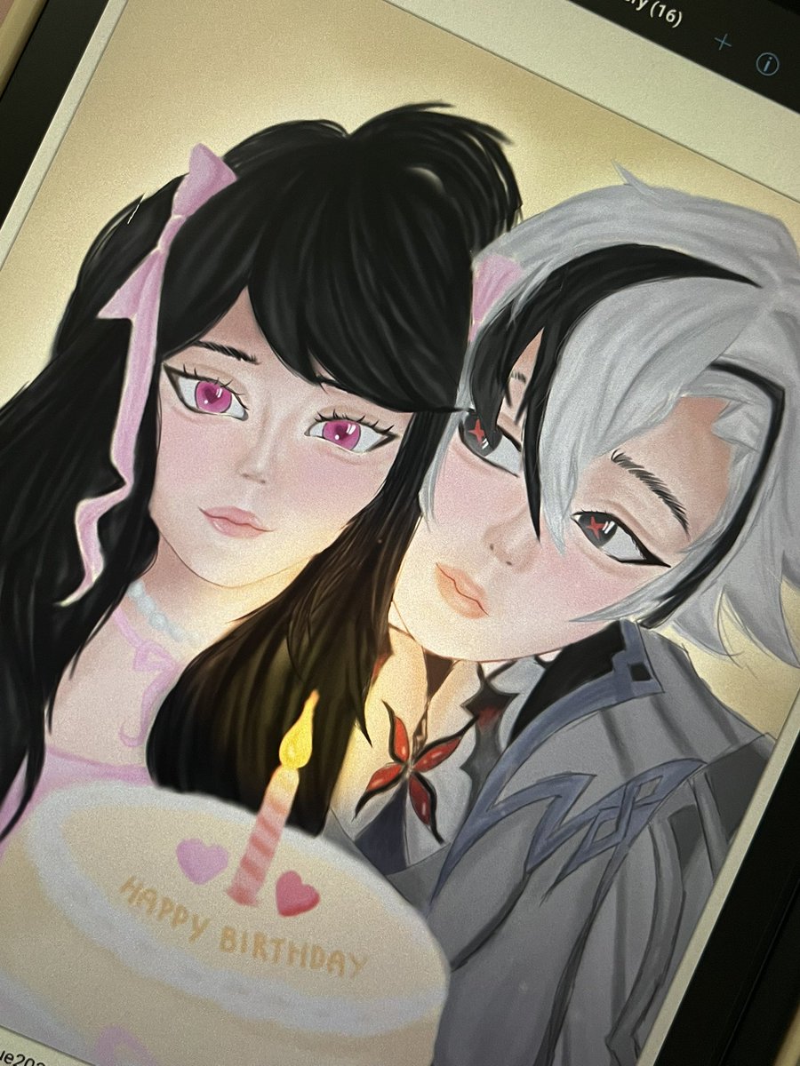 arleyearner's tweet photo. Birthday art i did for our birthday! 

Not great at digital art😭 will keep practicing! 
#arlecchino #yumeshiptwt https://t.co/WerQmJ6RM8