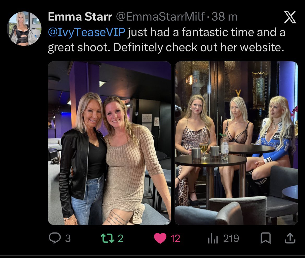 IvyTeaseVIP's tweet photo. What an incredible day! 🔥 It was such a pleasure filming with the legendary @EmmaStarrMilf, all the way from Las Vegas, USA 🇺🇸❤️

Huge thanks to @CpHPorn and director John for an amazing production, together with Norwegian star @carrovinc 🇳🇴🔥

Emma’s X account unfortunately stopped working while we were filming, so she’s currently unable to access it. Hopefully it’s back soon! ❤️

Truly a shoot to remember! 🔥🇸🇪🇳🇴🇺🇸

#IvyTease #CpHPorn #BehindTheScenes
