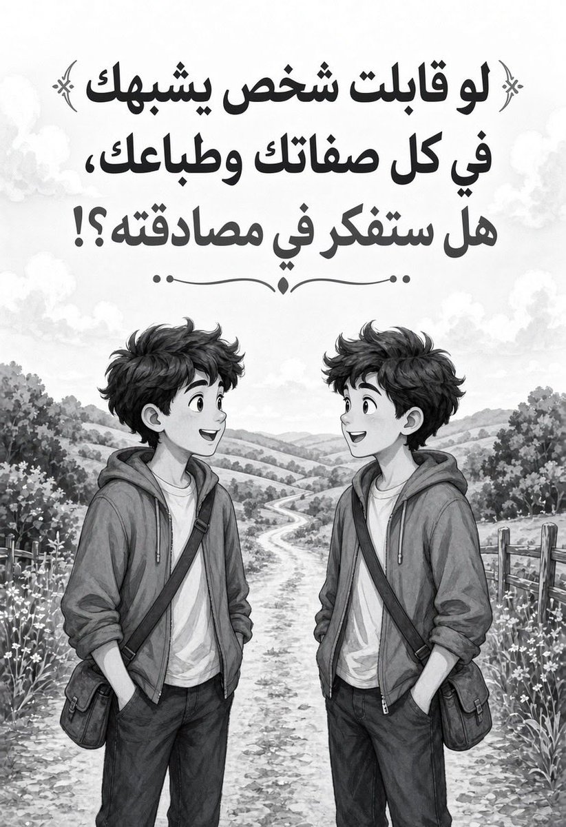 Agreed22's tweet photo. لو صادفت شخص يشبهك في طبعك وصفاتك هل ستفكر في مصادقته؟! https://t.co/gR6DBfsVoa