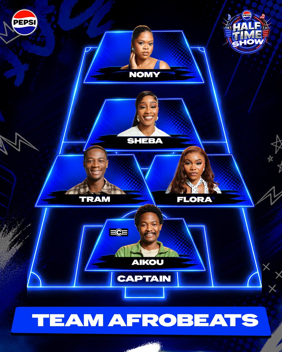 Pepsi_Naija's tweet photo. Team Afrobeats is here.

Are they your winning team for the Pepsi Half Time Show?

#BBNaijaXPepsi #PepsiHalfTimeShow #ThirstyForMore https://t.co/7GHfPYDlHh