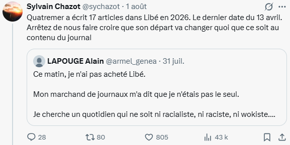ArnHNDe's tweet photo. @quatremer Il y a aussi cet expert "Chez Pol", se réjouissant de votre départ, qui a une idée (n'engageant que lui) du nombre d'articles que devrait produire un journaliste. L'élégance... https://t.co/jglufGcIK1