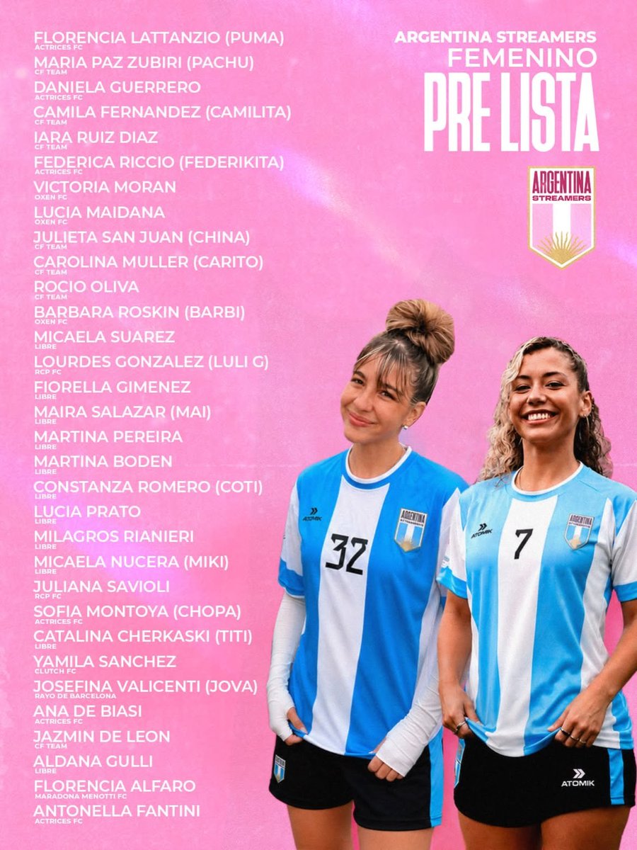 anti_boti's tweet photo. Atención Argentina!!. Con Carito Müller embarazada, acá está la pre lista de las Boti Streamers de fútbol femenino que nos van a representar... https://t.co/Gm9nTOZnft