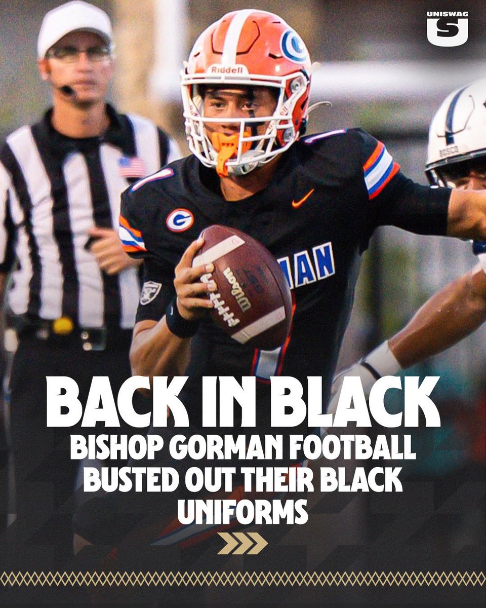 UNISWAG's tweet photo. The black threads are back for @BishopGormanFB 

#uniswag https://t.co/H1z0cKgrtl
