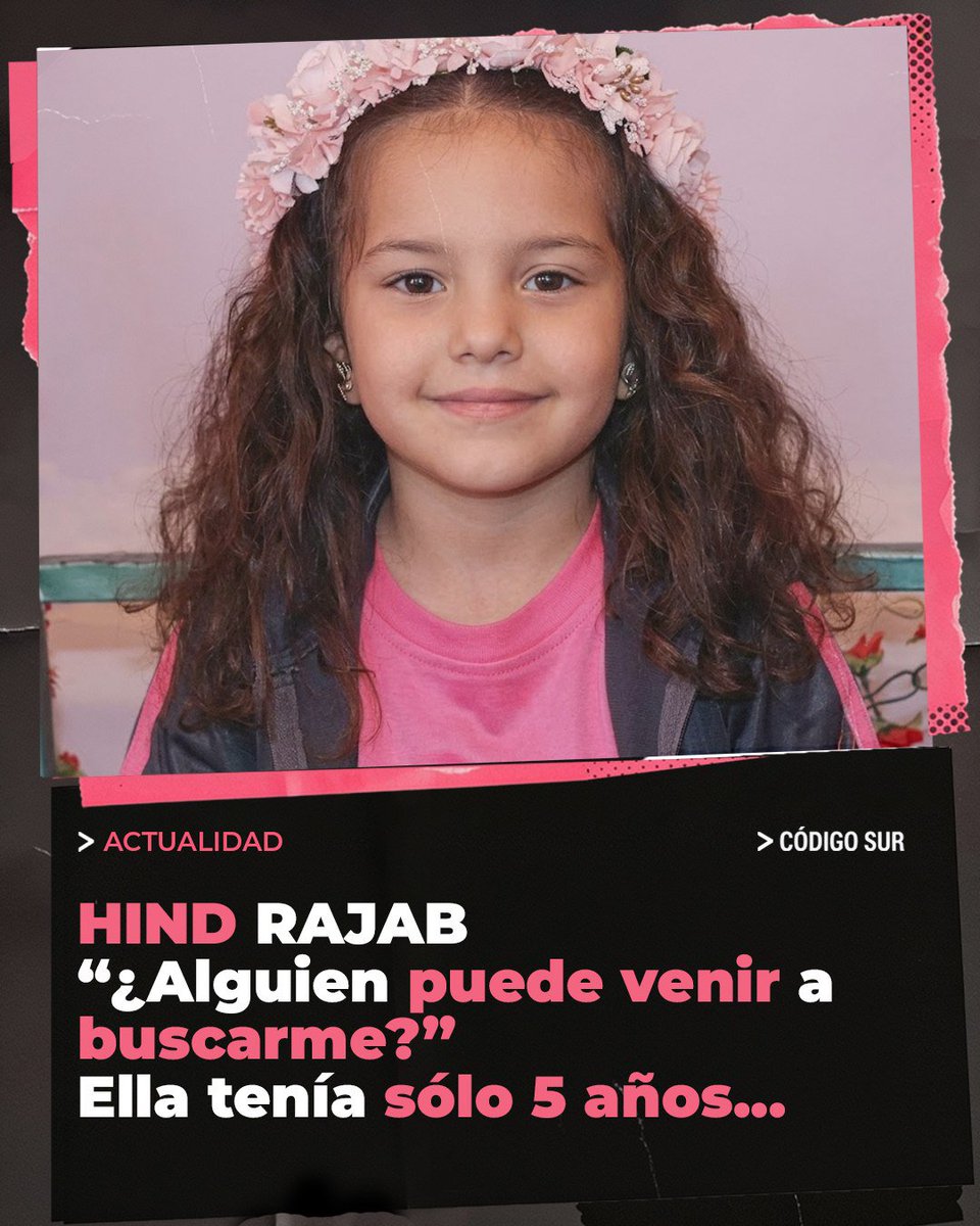 codigosurmedia's tweet photo. TENÍA 5 AÑOS, PIDIÓ AYUDA DURANTE HORAS… 🚨
Hind Rajab vivía en Gaza. Huyendo de b*mb4rdeos, quedó atrapada en un auto tras el at4que isr4elí que m4tó a su familia.
Pidió ayuda por teléfono, pero la ambulancia también fue at4cada.
Sigue impune ante la Corte Penal Internacional. https://t.co/33tacGxSo0