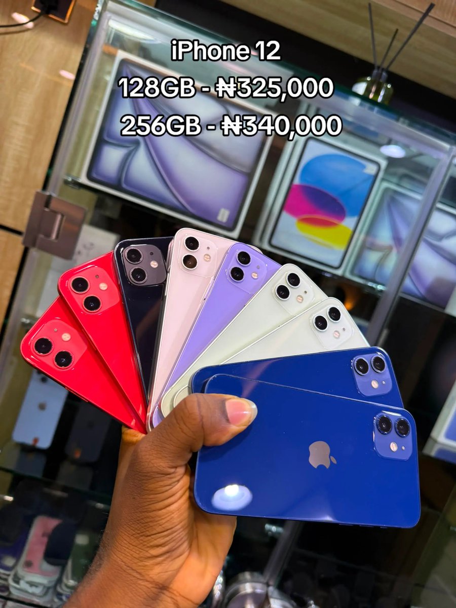 mgxgadgets's tweet photo. iPhone 12  
128GB - ₦325,000  
256GB - ₦340,000

#FYP #iphone #iphone12pro  #iphone12 #iphone12promax    

Address: Mokland Plaza, 3/9 Olu Koleosho street, off Medical Road, Computer Village Ikeja Lagos state.

Call or WhatsApp: 08135395542 https://t.co/A20LjidrAN