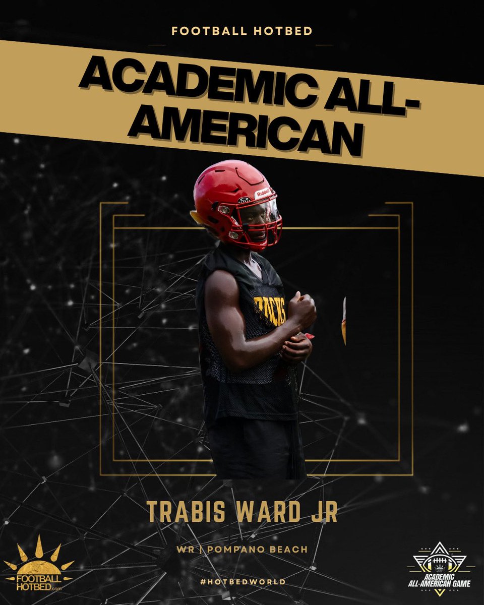 Trabiswardjr's tweet photo. Honored to be named a Football Hotbed
Preseason Academic All-American! Grateful to be recognized for the work I put in both on the field and in the classroom. Excited for my senior season at Deerfield Beach High School! @PrepRedzoneFL @CoachZackGoodFB @FootballHotbed https://t.co/hxSPQESjdv