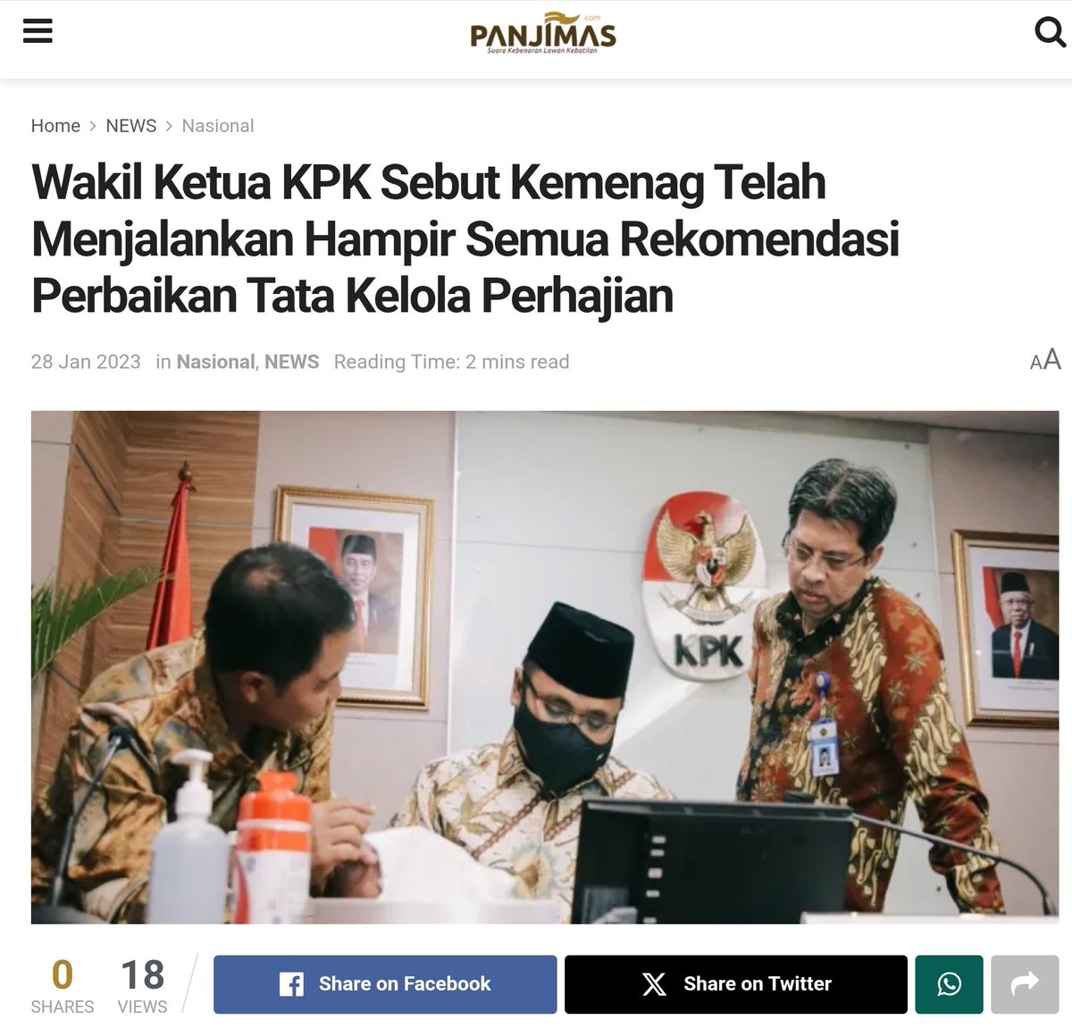 anna_hasbie's tweet photo. Ini video tanggal 23 Januari 2023. Saat itu, Menteri Agama Yaqut Cholil Qoumas datang ke KPK untuk menyerahkan "PR" dari KPK terkait penyelenggaraan haji. Seperti yang disampaikan Mba Ipi, Jubir KPK saat itu, KPK merasa puas dengan hasil yg dilakukan Kemenag. Dalam kesempatan itu pula Yaqut meminta bantuan KPK terkait pengawasan keuangan haji