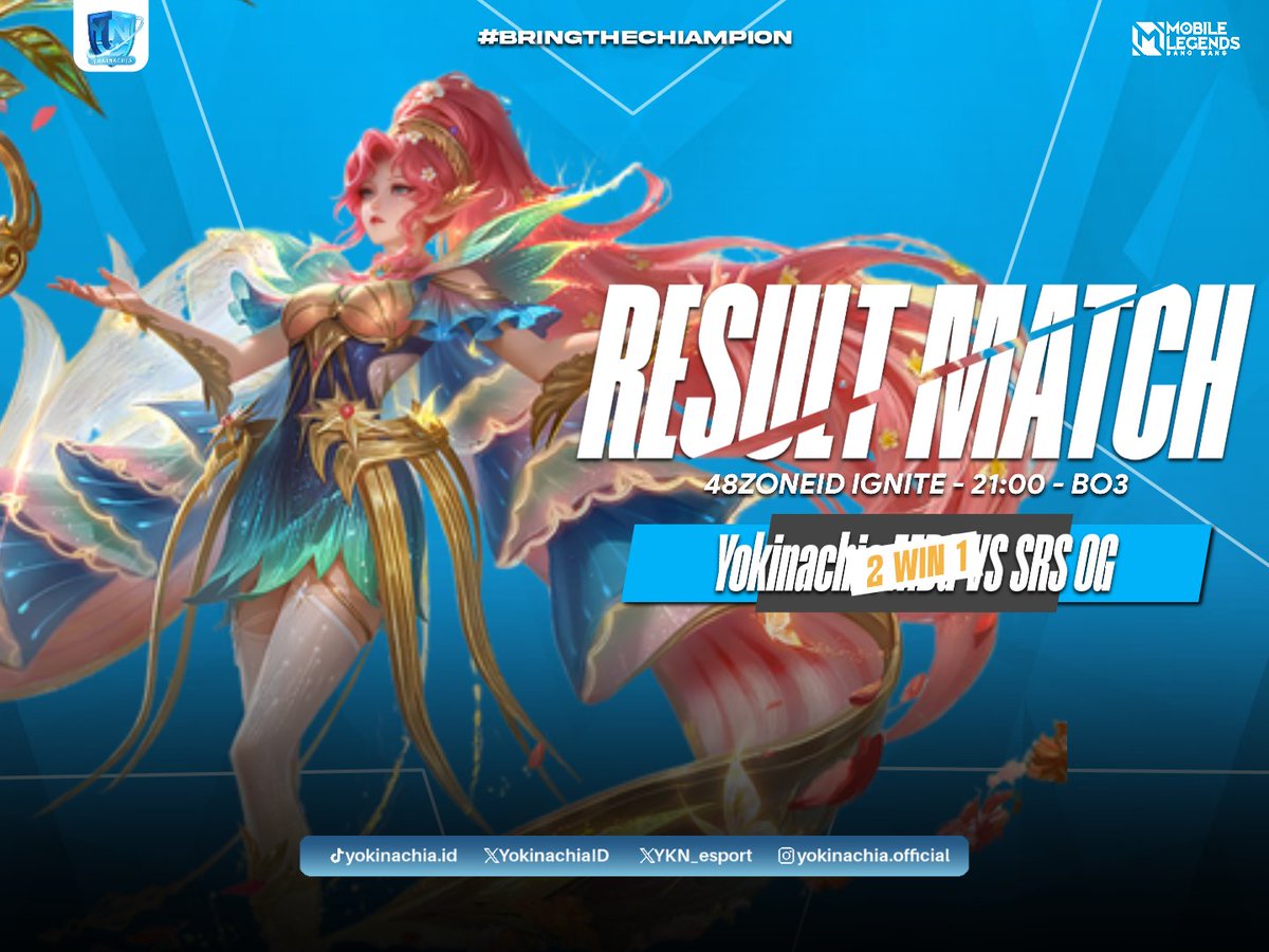 YKN_esport's tweet photo. 🌟 RESULT MATCH
Yokinachia MBG berhasil mengalahkan SRS OG dan mengamankan tiket grand final 48ZoneID IGNITE!!!. Keren banget besss!!!
#BringTheChiampion
#48zoneIDIGNITE https://t.co/S83RRdlwZh