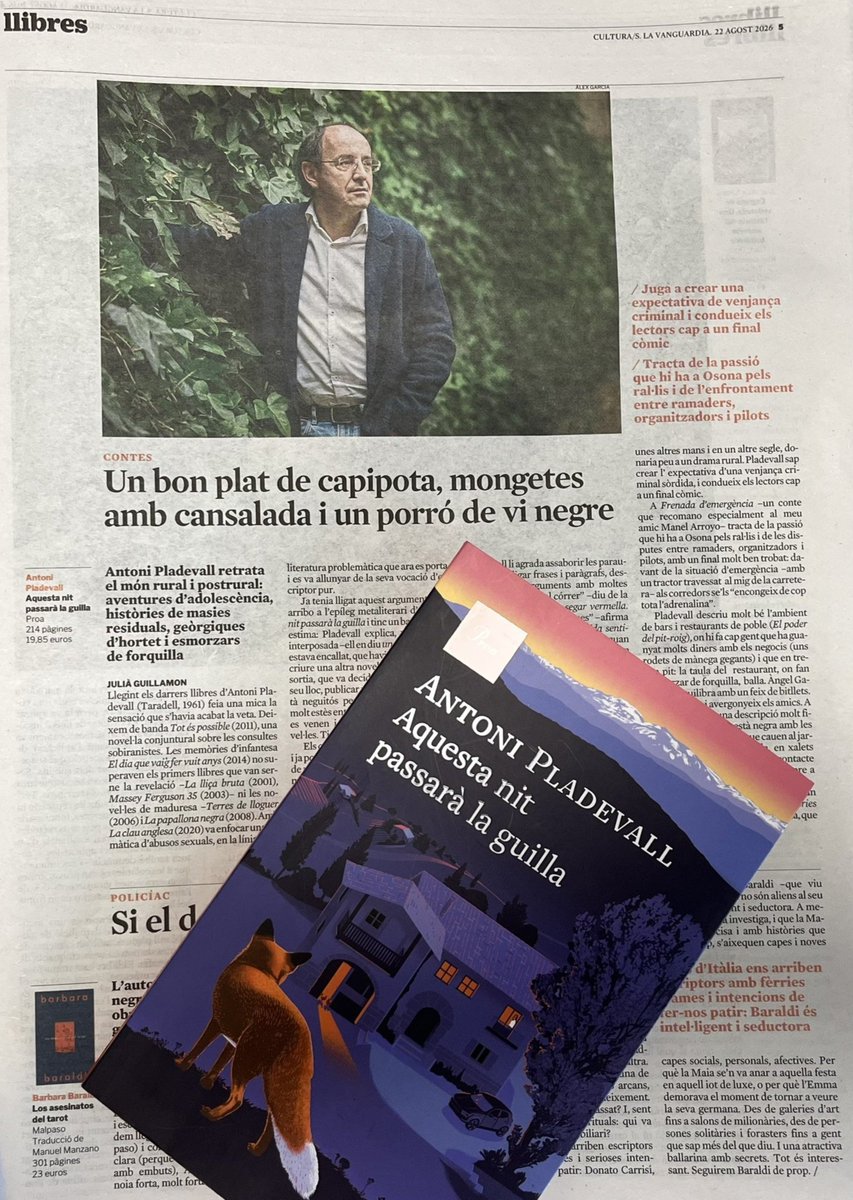 AntoniPladevall's tweet photo. L'article que Julià Guillamon publica avui a @LaVanguardia allarga una mica la vida del meu llibre més guillenc. @Ed_proa @JosepLluchPuig https://t.co/wCwr3gx08F