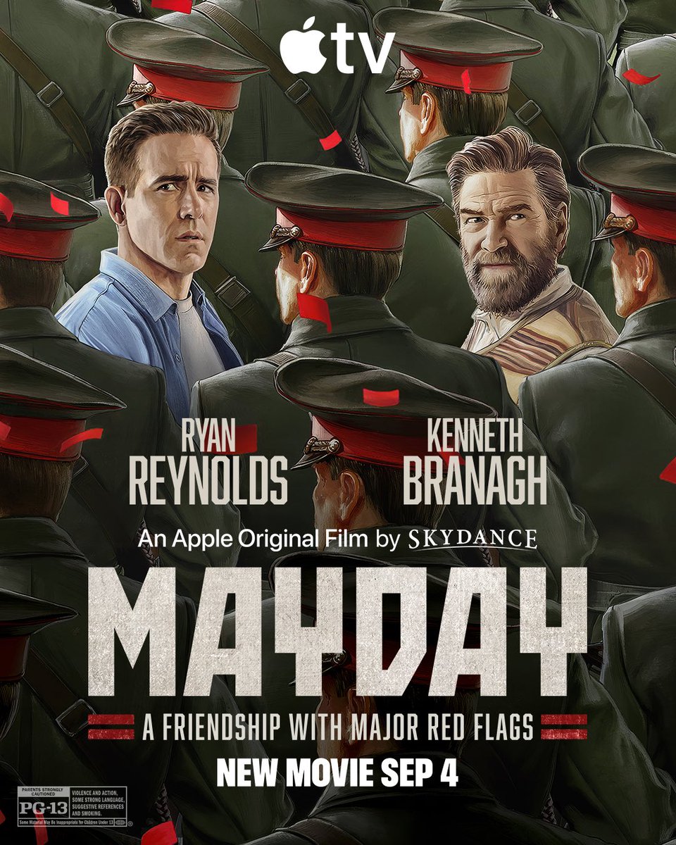DeMarcusWare's tweet photo. Appreciate @AppleTV letting the fam get an early look at #Mayday.

 Ryan Reynolds and Kenneth Branagh had us rolling, but it’s also action-packed and has some heart to it. Just a good movie all around to add to the watch list. 

Drops Sept 4 on #AppleTV https://t.co/PPV6IunGIe