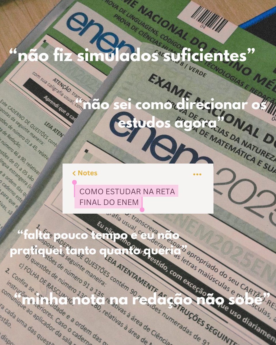 studies_lala's tweet photo. 🔎#ENEM #VESTIBULAR #STUDYTWT

↳Thread sobre direcionamento de estudos para o Enem com cronograma de resolução de provas antigas selecionadas de acordo com a dificuldade🩷

🧶 https://t.co/UuoANunAOi