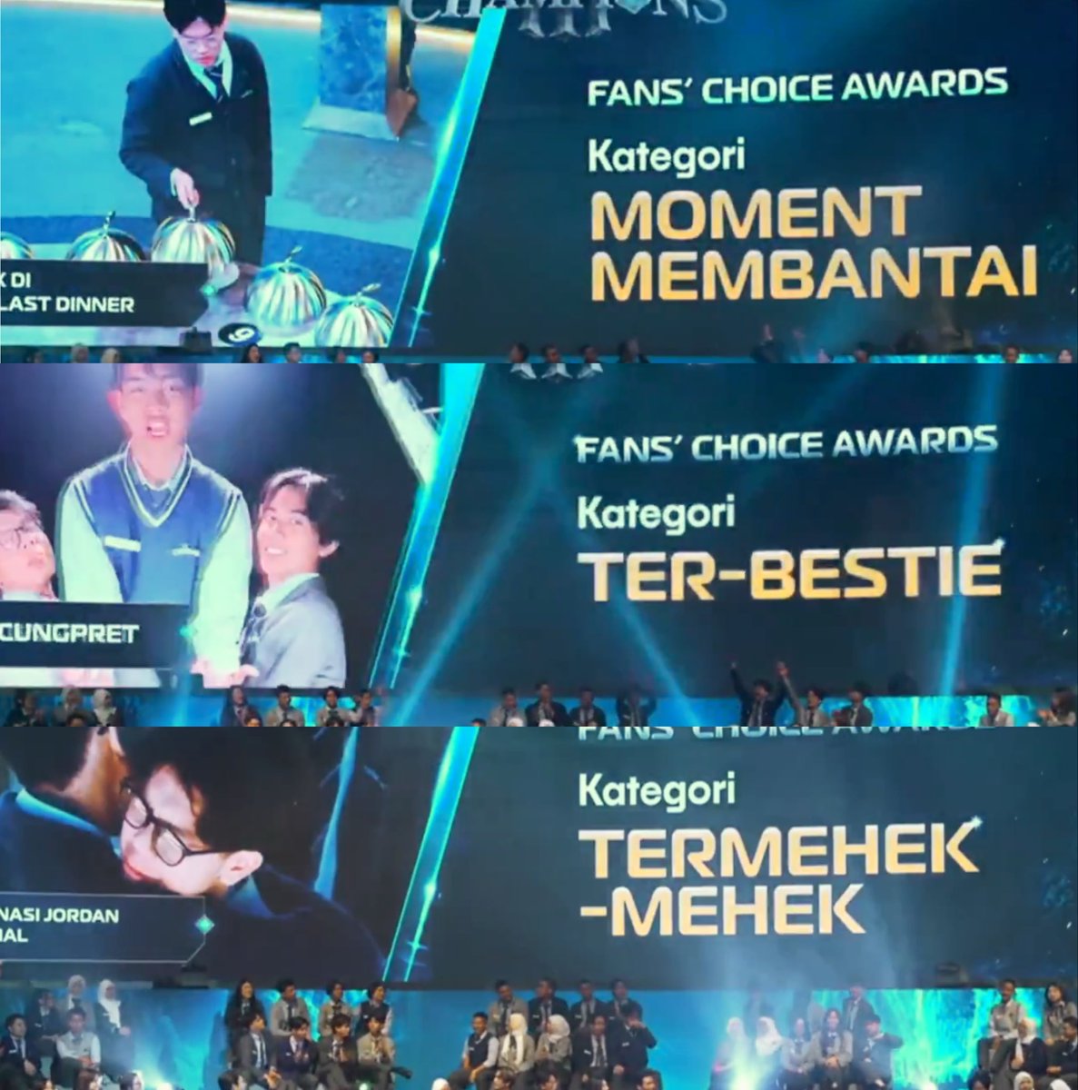 kysanagisa's tweet photo. Recap Pemenang Award Final Chapter CoC Season 3🔥
Terlive : Azka
Membantai : Rexx di The Last Dinner
Terbestie : Trio Cungpret
Termehek mehek : Eliminasi Jordan Kemal
Best Moment : Rexx orasi malu malu
Terkocak : Uus
Best Dynamic Duo : Evan & Fansen
Terkapten : Thomas
Predebut Viral : Kafka
Best Friend : Azka
Most Favorite : Azka
good job guys👏🏻👏🏻👏🏻👏🏻👏🏻