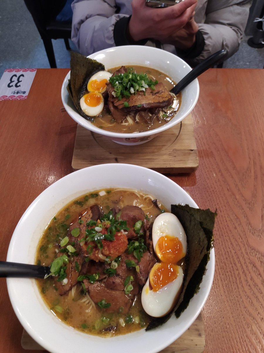 StephanieApost8's tweet photo. Just found the coziest hole-in-the-wall ramen spot in town! Rich tonkotsu broth, perfectly chewy noodles, and a side of crispy gyoza that hit different. 10/10, already planning my next visit https://t.co/14lBPDtRMu