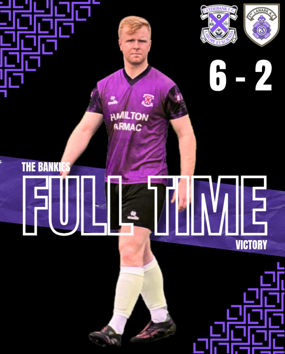 ClydebankSMFC's tweet photo. League result v @Third_Lanark 

6-2

@GraemeMcCallum8⚽️⚽️⚽️⚽️
McLauchlan⚽️🅰️
Arbuckle⚽️🅰️
@mickwilliams191🅰️
Campbell🅰️🅰️

Even 1st half. Retook the lead not long into the 2nd half and never looked back. Scored some really good goals

@spafaofficial 
@scottish_aff https://t.co/HPKREdQGVR
