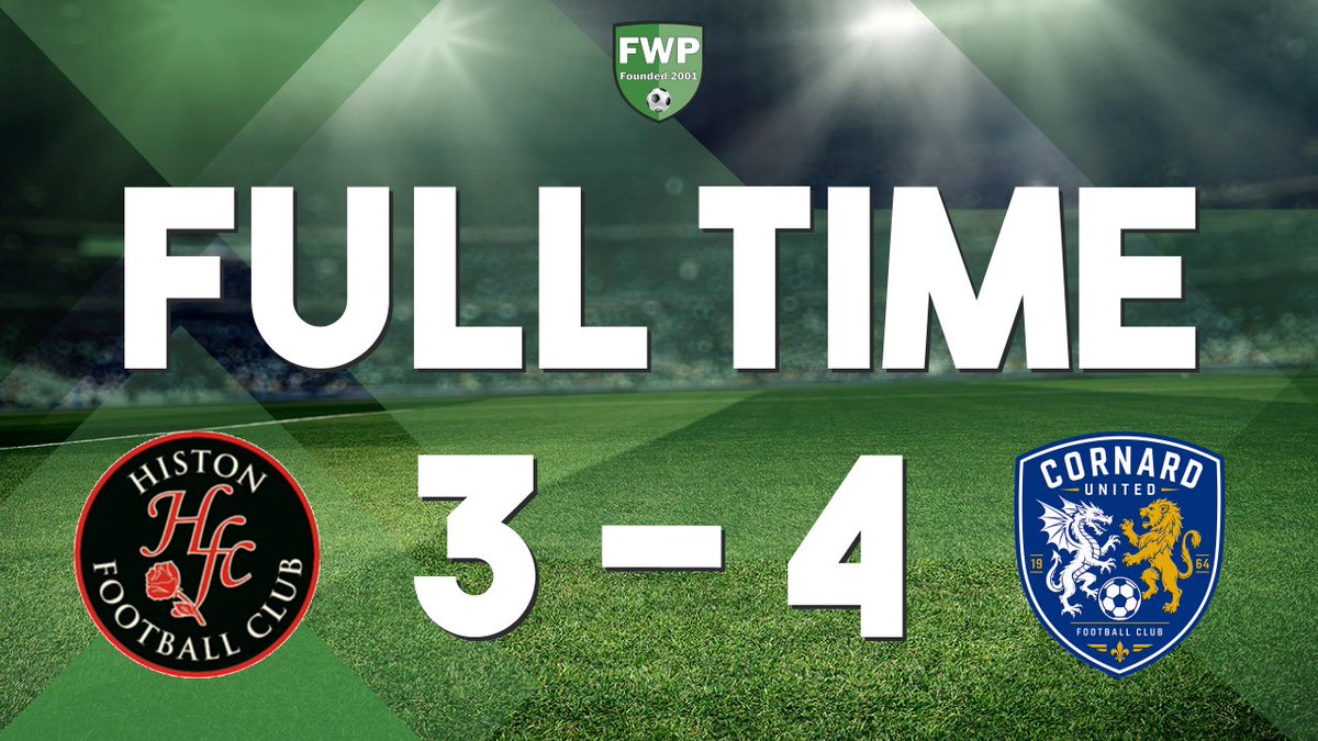CornardUnitedFC's tweet photo. FULL-TIME: Histon 3-4 Cornard United https://t.co/ao7kVuBEfN
