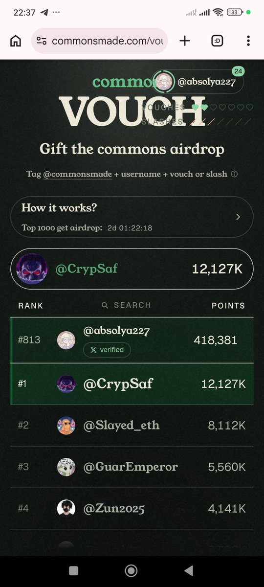 absolya227's tweet photo. Gm gm

Who want vouch by me? I still have 2. My votes counts 50k+

I will choose 2. Just vouch me first I will roll

How to vouch? Just post

"Hey @commonsmade, vouch @absolya227" https://t.co/tadJCtQ6lB