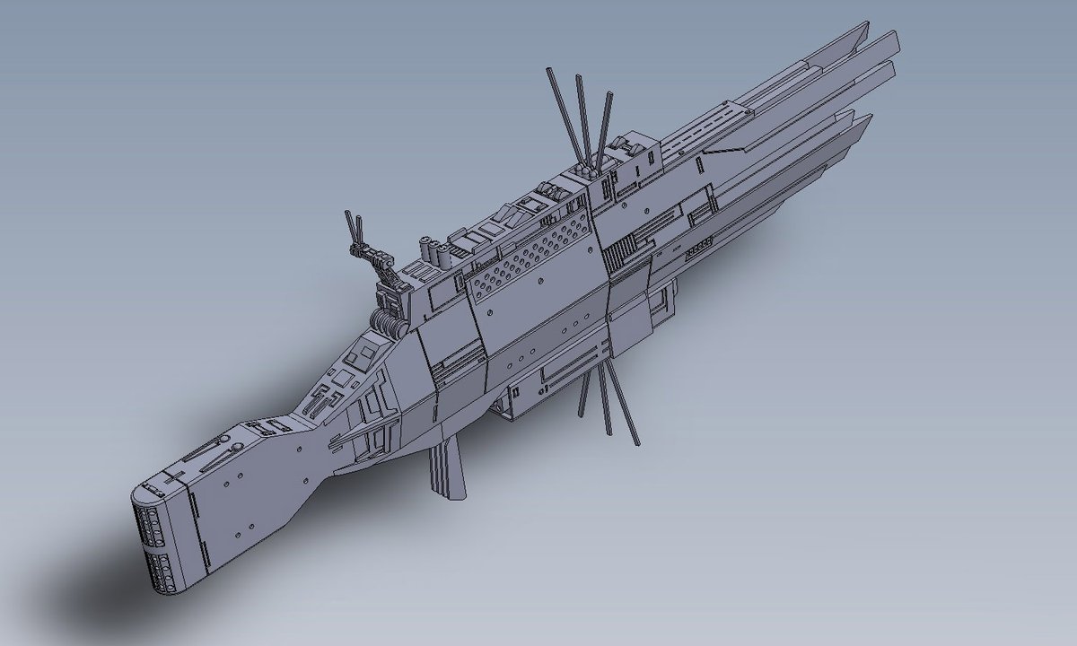 wolfpack_gustav's tweet photo. ヤン艦隊の突撃隊長グエン・バン・ヒュー准将の旗艦マウリアです。 この艦もドリア星域会戦で初登場ですが、OVAで帝国領進攻作戦の時、第8艦隊旗艦クリシュナの後ろにしばらく登場したことがあります。エッチング部品はアイアース級戦艦と同型でデカールもあります。

#銀英伝 #WF2027冬 #WF2027w https://t.co/ufYra04Dbx