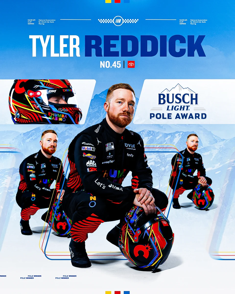 A Busch Light Pole Award winner graphic for Tyler Reddick.