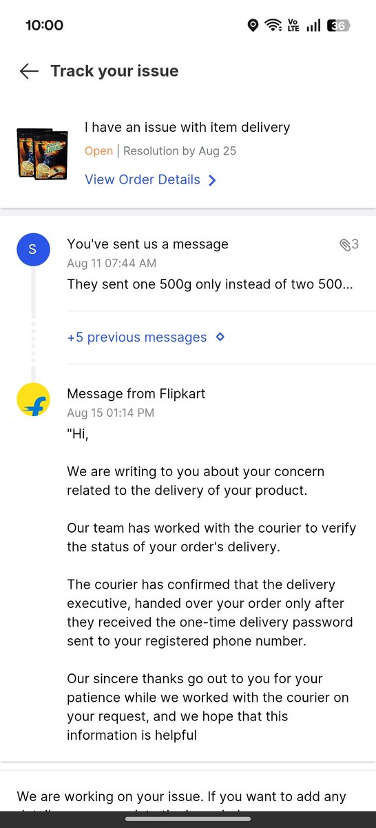 SayPrabu's tweet photo. @Flipkart @flipkartsupport   @_Kalyan_K  order no OD438293667202337100, hope you'll help, else i will take next steps https://t.co/6jsOxEkxvk