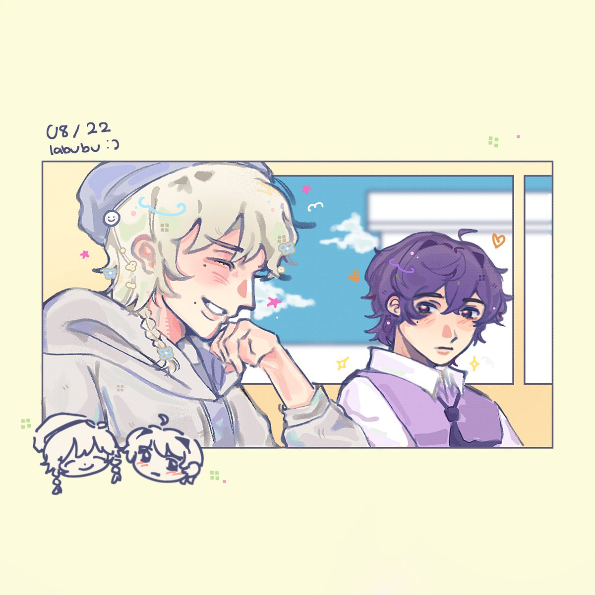 fujoue's tweet photo. ❀( ᴖ ·̫ ᴖ ) 🏫

#fluxarata highschool au https://t.co/mPSNhbOcy3