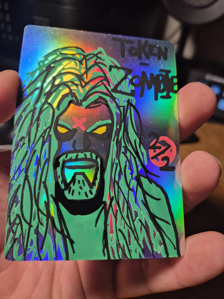 Lum1nar1an's tweet photo. It's been a while since I've posted on here, but I think this is a pretty good reason to! Been making a lot of tokens for MTG lately, so I may as well post them here! 
#art #mtg #paint #undertaleㅤ #robzombie #token https://t.co/ptteGN9lBA