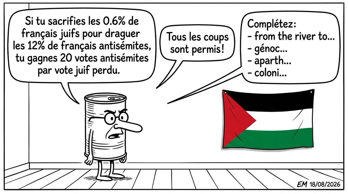 Physics_JRSLM's tweet photo. @Yonathan_Arfi Tout le monde sait pourquoi LFI fait une fixette sur Israël et les juifs:
1 vote juif de perdu, 20 votes islamistes gagnés. https://t.co/e5kTskX2ZV