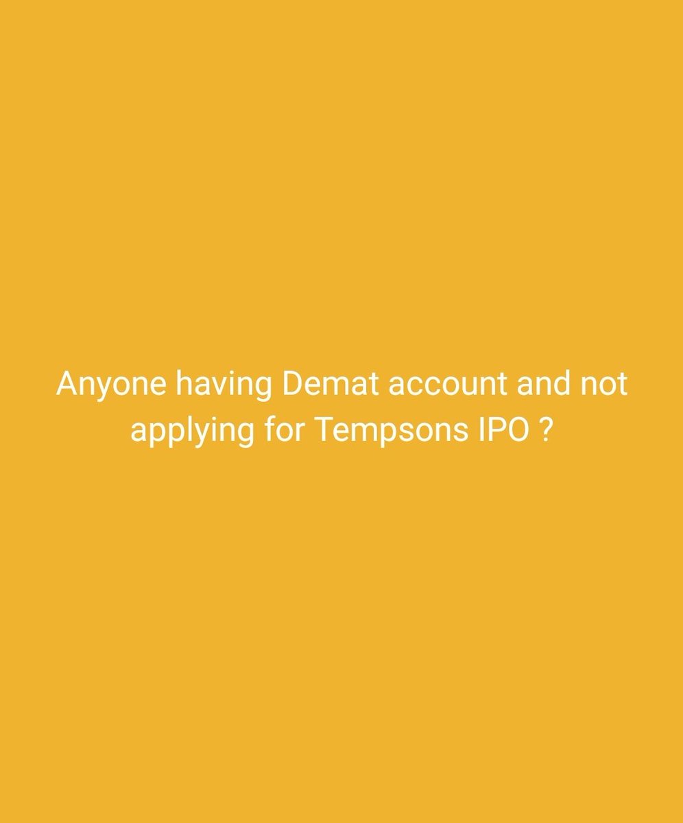 camshubham's tweet photo. A WhatsApp status caught my attention:
“Looking for a guy with a Demat account who is applying for Tempsens IPO.”

It sounds funny. But the numbers explain why.
Tempsens Instruments IPO:

Issue price → ₹300
Friday GMP → ₹277
Indicative listing → ₹577
Indicative gain → ~92% https://t.co/8xbUefkToc