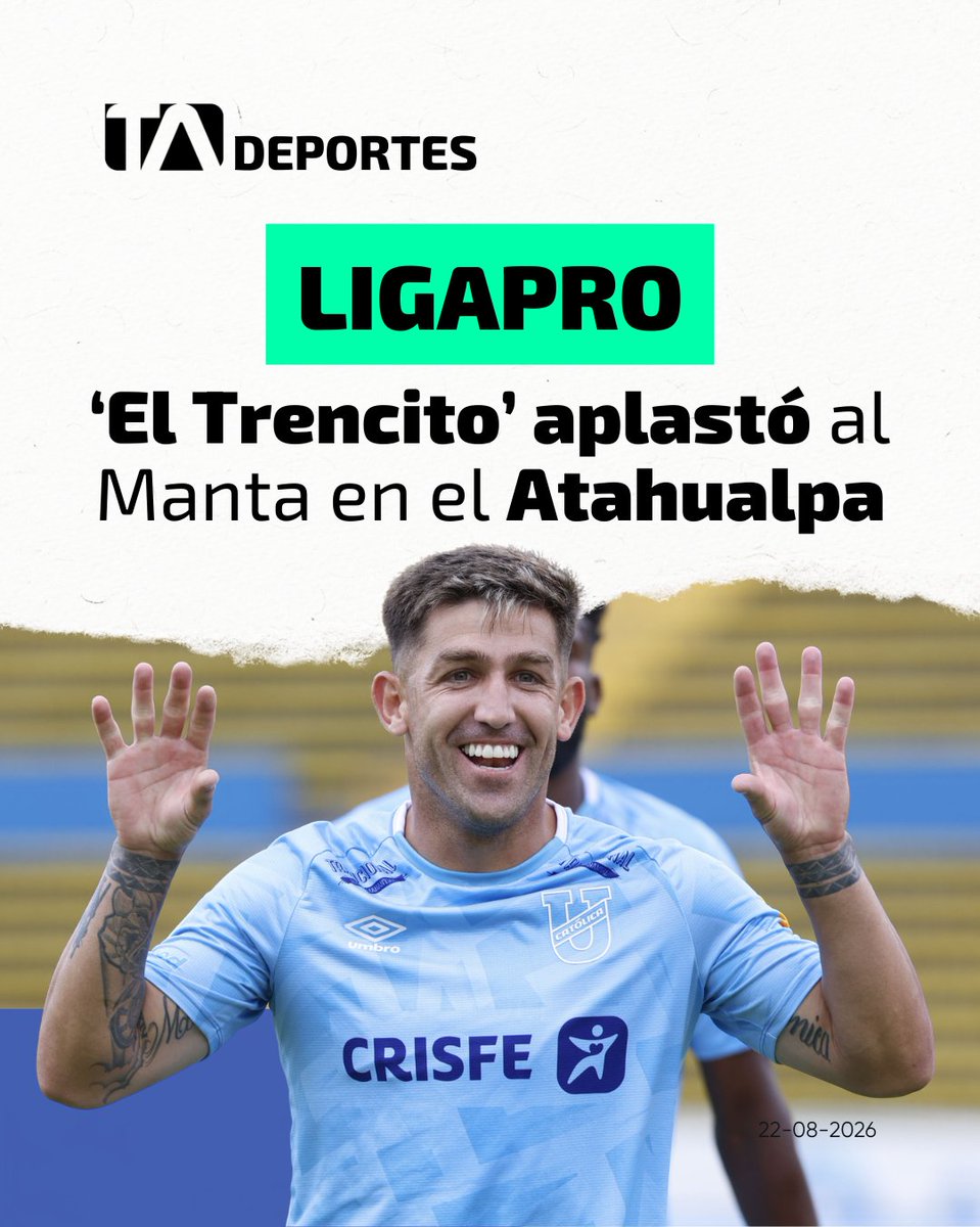 TAdeportesec's tweet photo. ⚽ https://t.co/gevVkrajZy 👉 El Trencito Azul aplastó 5-1 al Manta en Quito por la fecha 26 de la LigaPro. https://t.co/z5WZnzwRSh