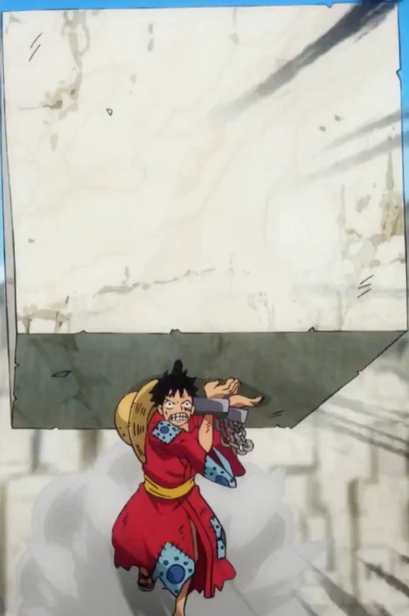 MysticalMusici's tweet photo. @SymplyTonbra @tunechistark Luffy wearing cuffs that remove his devil fruit ability, weaken him, and he's hungry. He moved multiple of these stones while competing with kidd https://t.co/e2xEKe8aBk