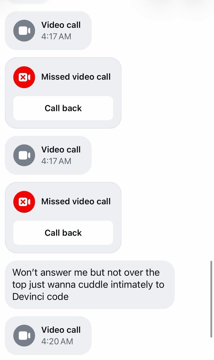 lmkwhenurhome's tweet photo. i was in this guys wallet in 2024 after a month or so of casual sex. havent seen him in two years but he does this from time to time -- these are from early this morning. he unsent one message only and it was the "devinci code" one and probably only for the spelling. https://t.co/i0YFAzTfJA