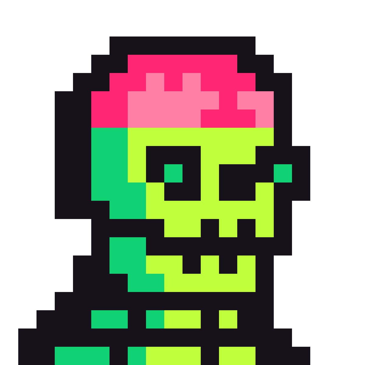 boozybtc's tweet photo. probably missed the WL giveaway but this was fun

here’s my take on Brain Skelly

child of inscription @ord9882 

using the 6 colors from the original 20x20px pixel art upscaled to 2000px

#FormsArt 💀 https://t.co/ZcmV03WDDg