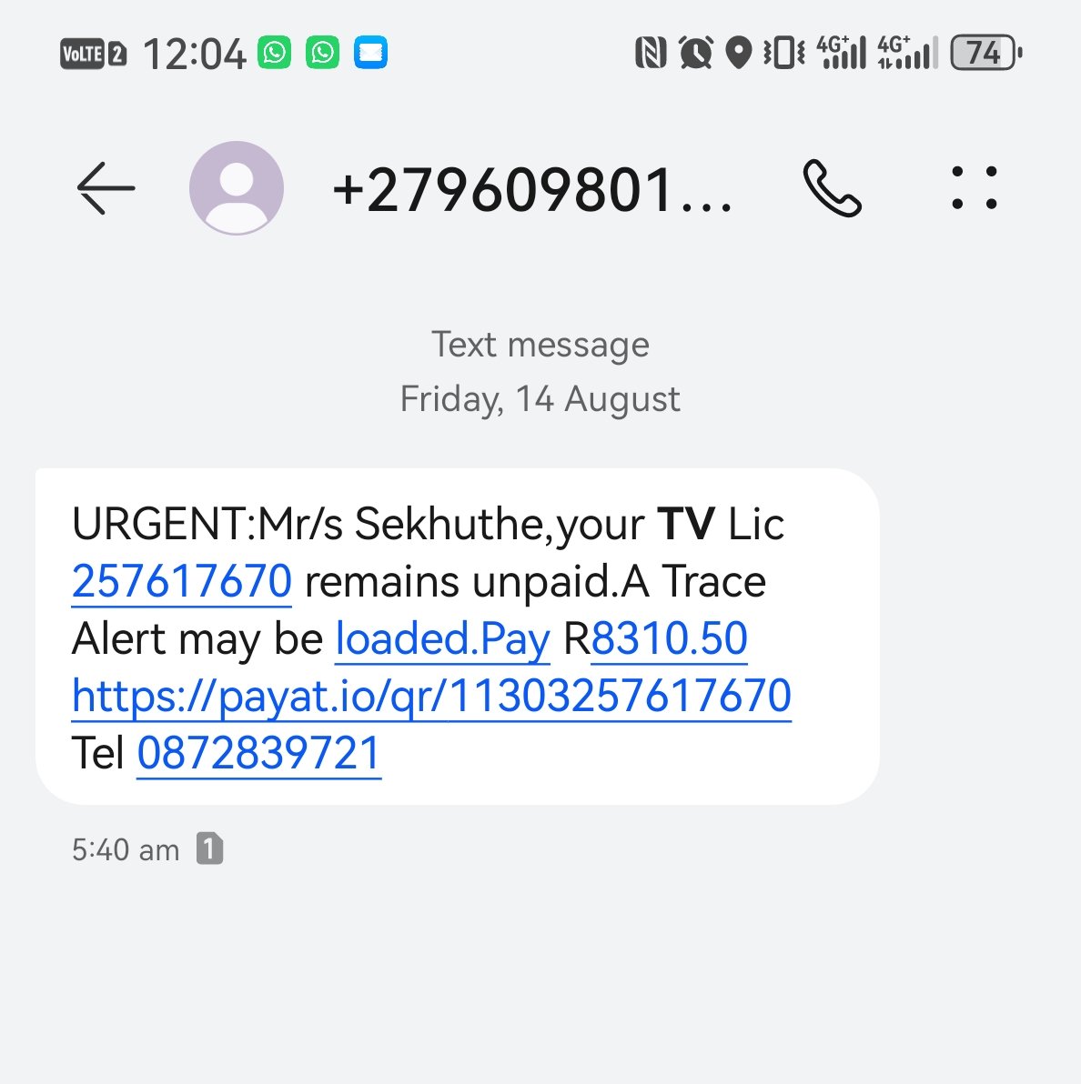 TSekhuthe's tweet photo. @sleendeel I owe more than 8k which I'm never gonna pay https://t.co/05r2hC693U