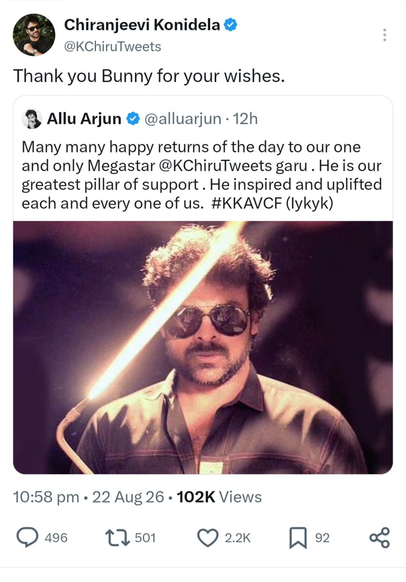 urshemanthrko2's tweet photo. Observe chesaara
Boss2 Tweeted at 10.58 AM
Boss Replied at 10.58 PM
Boss waited till the exact time to reply @alluarjun ๐ฅ https://t.co/6xu23KmKa6