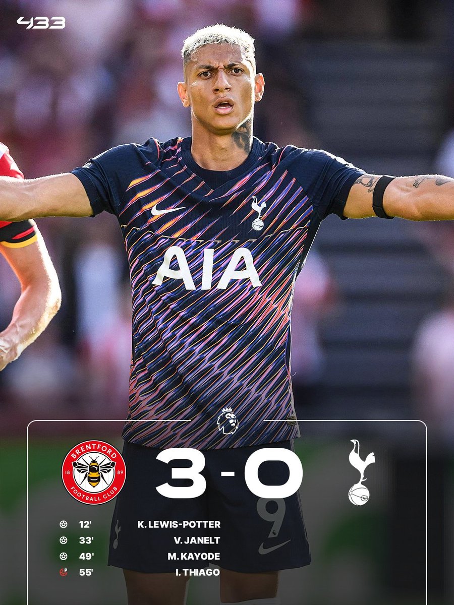 433's tweet photo. BRENTFORD 3-0 SPURS 😵 https://t.co/qmH2DAerDr